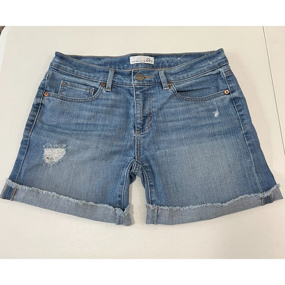 Ann Taylor LOFT Distressed Denim Cut-Off Shorts - Women's 25 / 0 - Picture 1 of 12